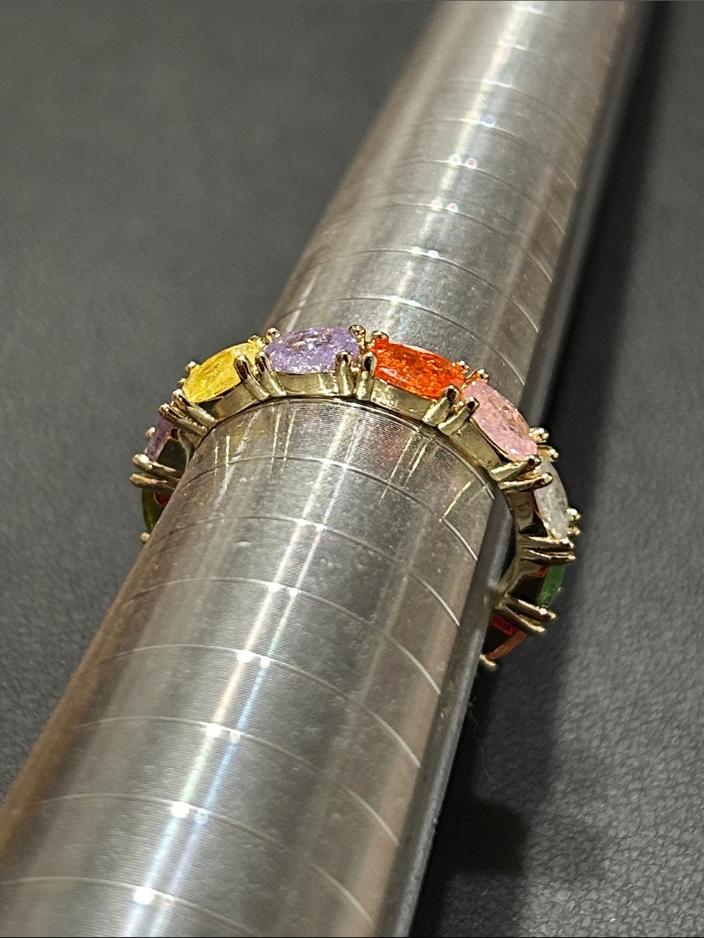 New multicolored gold ring, ~7.75